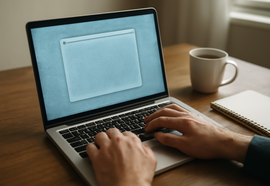 Pengguna mencoba menutup aplikasi yang tidak merespons di layar laptop Windows